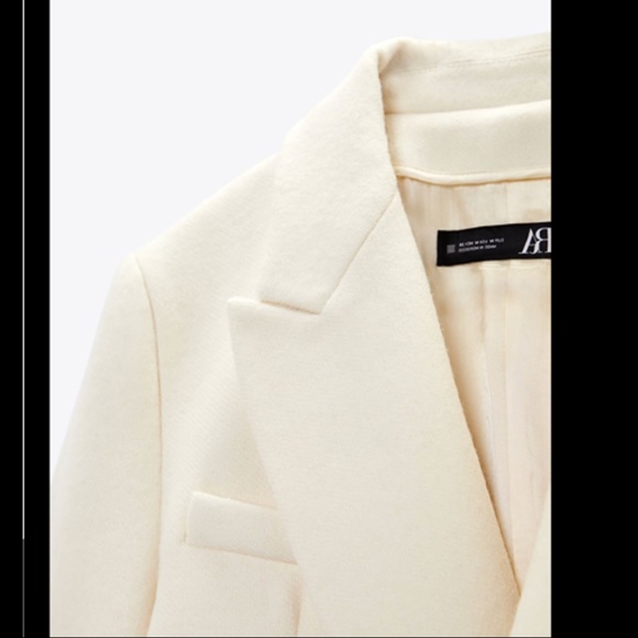 Zara Cream Pea Coat - Picture 6 of 7